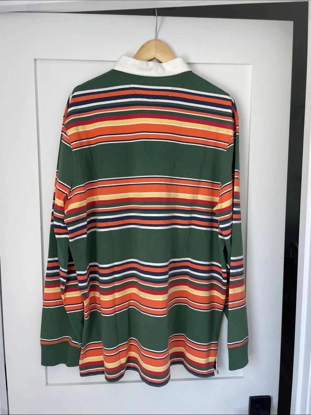 Polo by Ralph Lauren Green Rugby Shirt with Multicolor Stripes